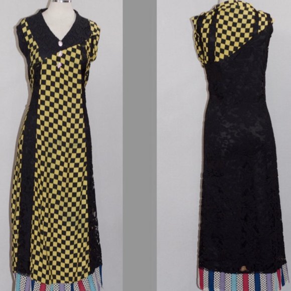 Yellow & Black Checkered Dress - Picture 15 of 15